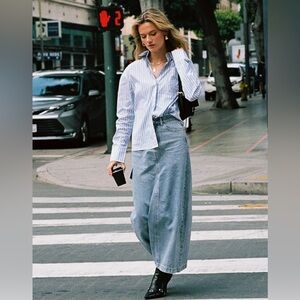 Princess Polly Mcguane Denim Midi Skirt Women’s Size 4 Cargo Style Leg‎ Pocket